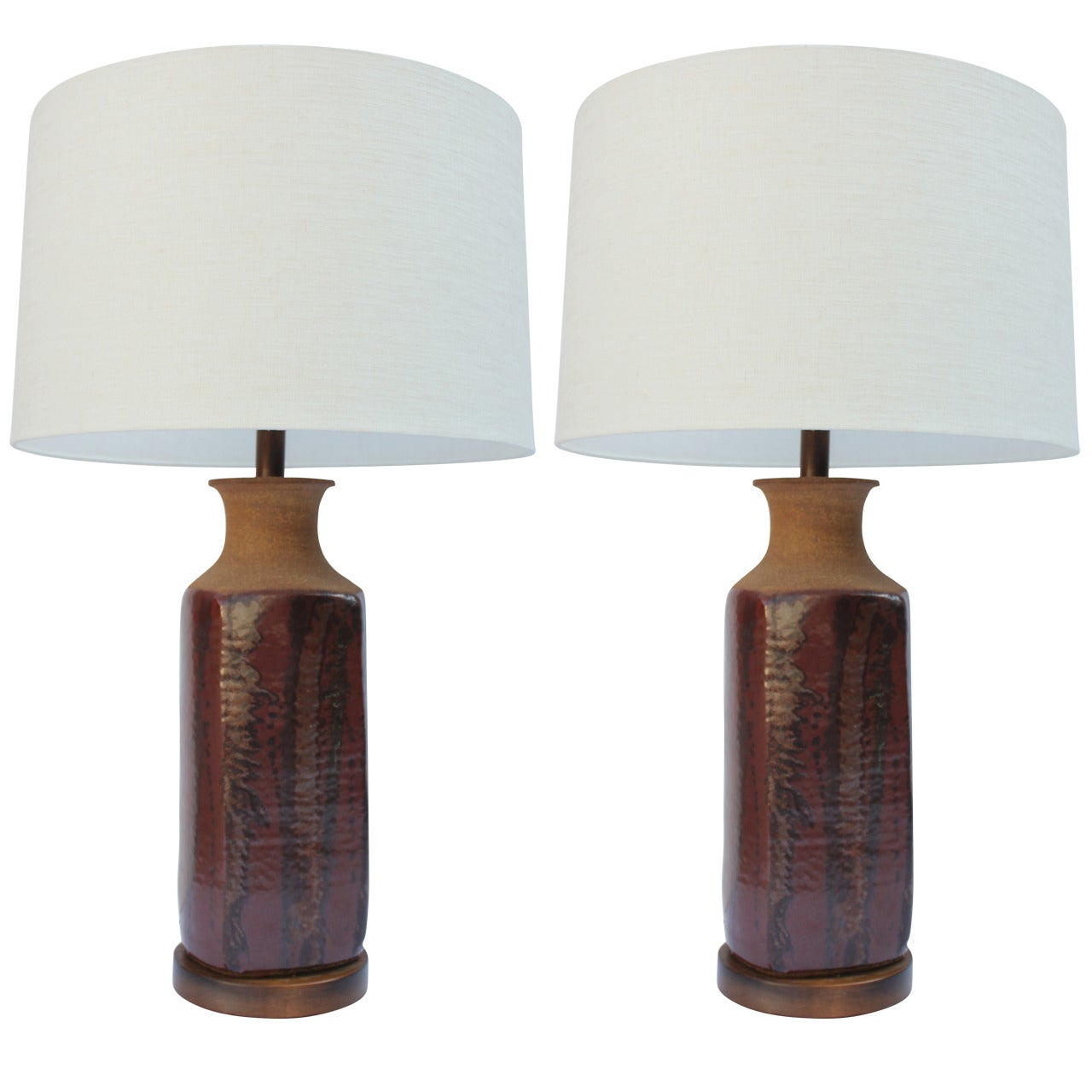 Pair of Brent Bennett Stoneware Table Lamps