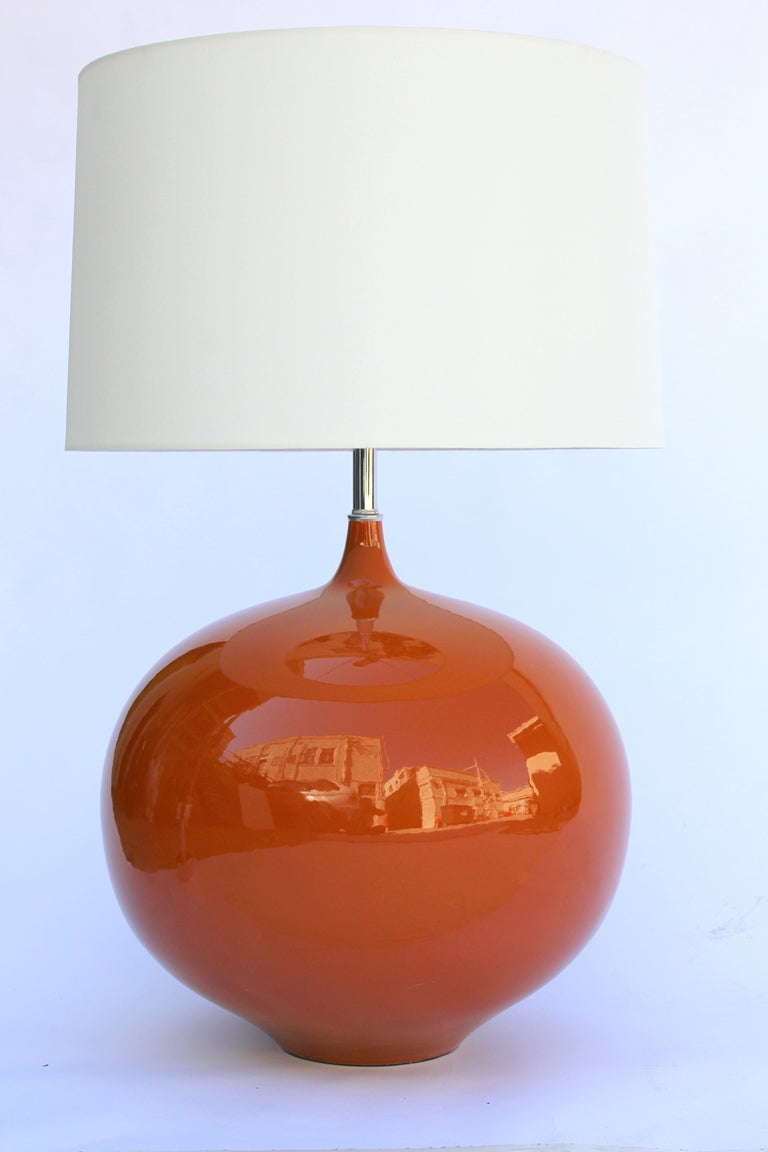 Large 70's Ceramic Lamp
Rewired, Double Cluster.
Lampshade - $400.