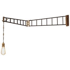 5 Foot Italian Brass and Iron Swing Arm Fixture .
