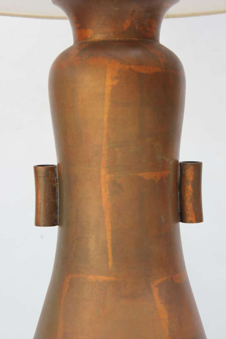 Copper Lamp In Excellent Condition In Los Angeles, CA