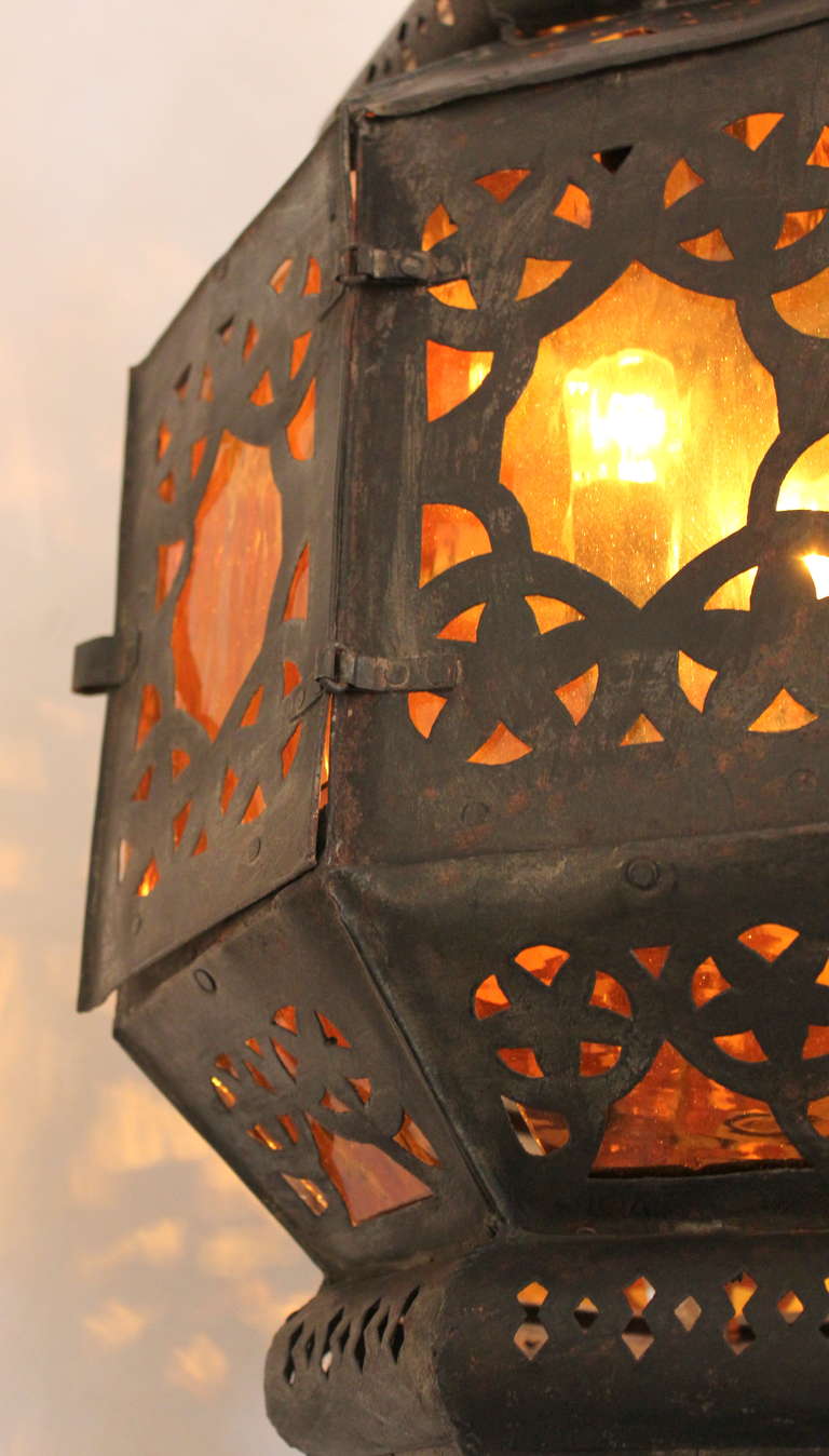 Large Vintage Mexican Lantern In Good Condition For Sale In Los Angeles, CA