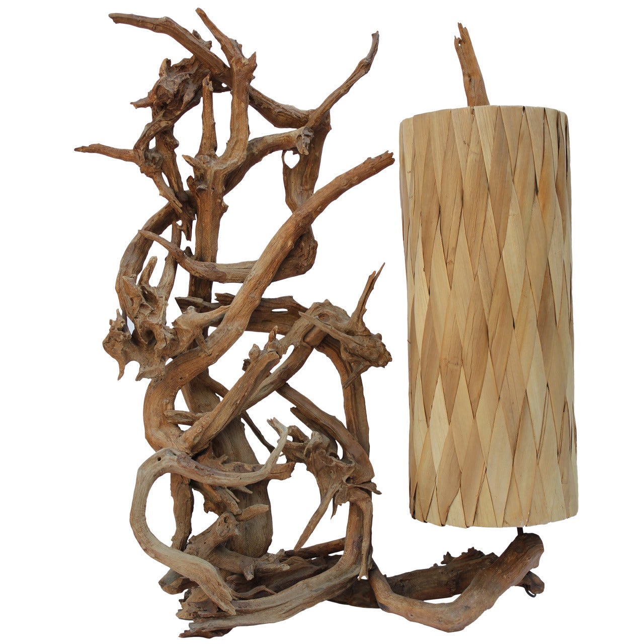 Large California Driftwood Sculptural Lamp For Sale