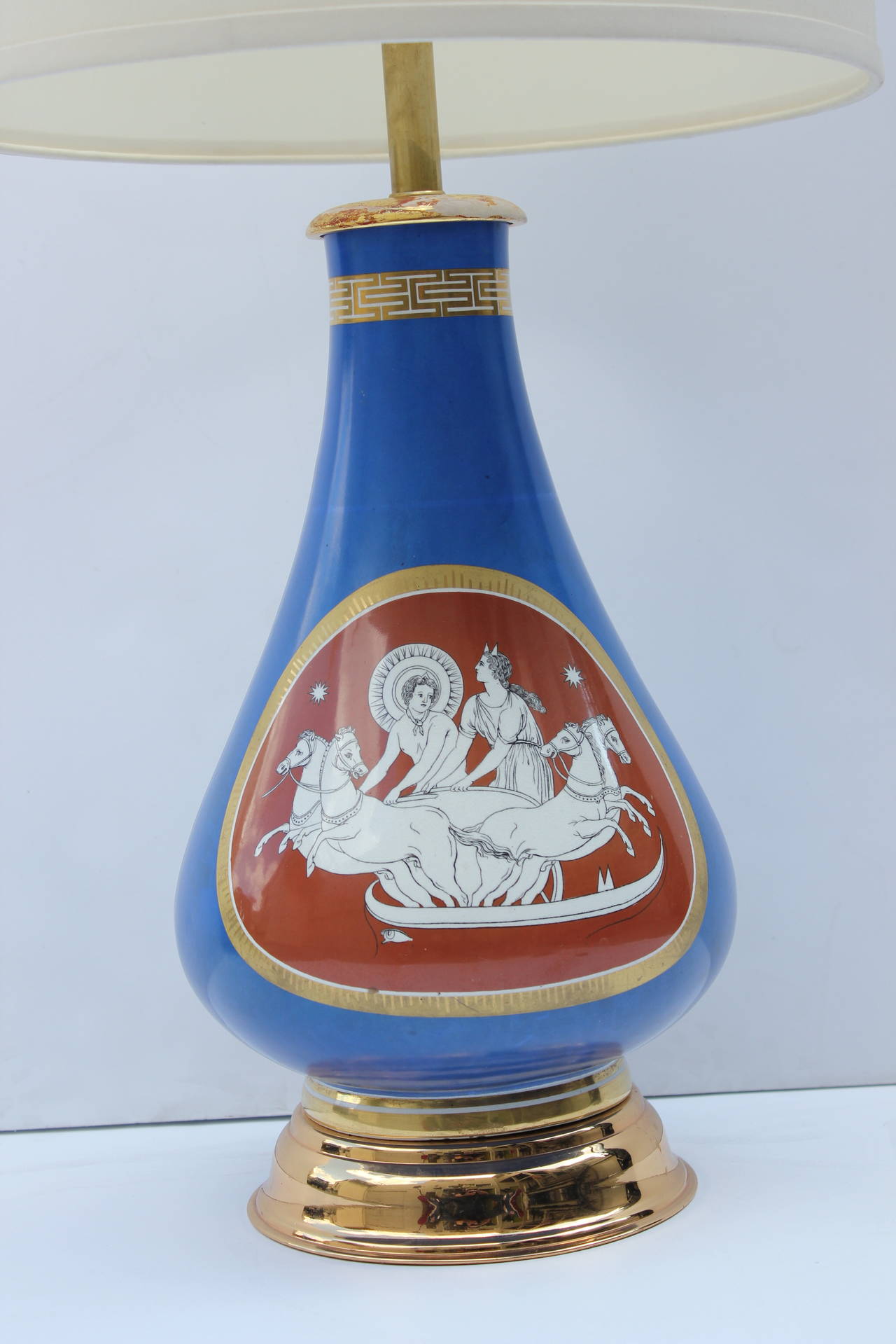 Italian Porcelain Surrealist Lamp In Excellent Condition For Sale In Los Angeles, CA
