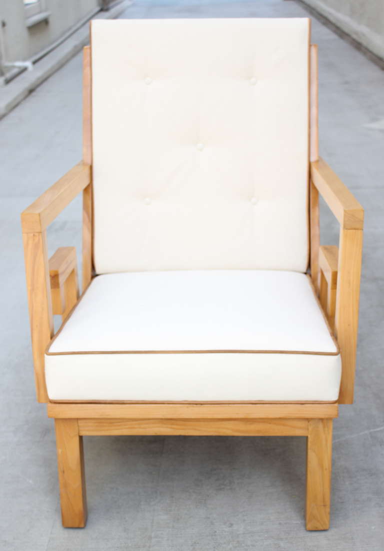 Mid-20th Century French Greek Key Lounge Chair For Sale