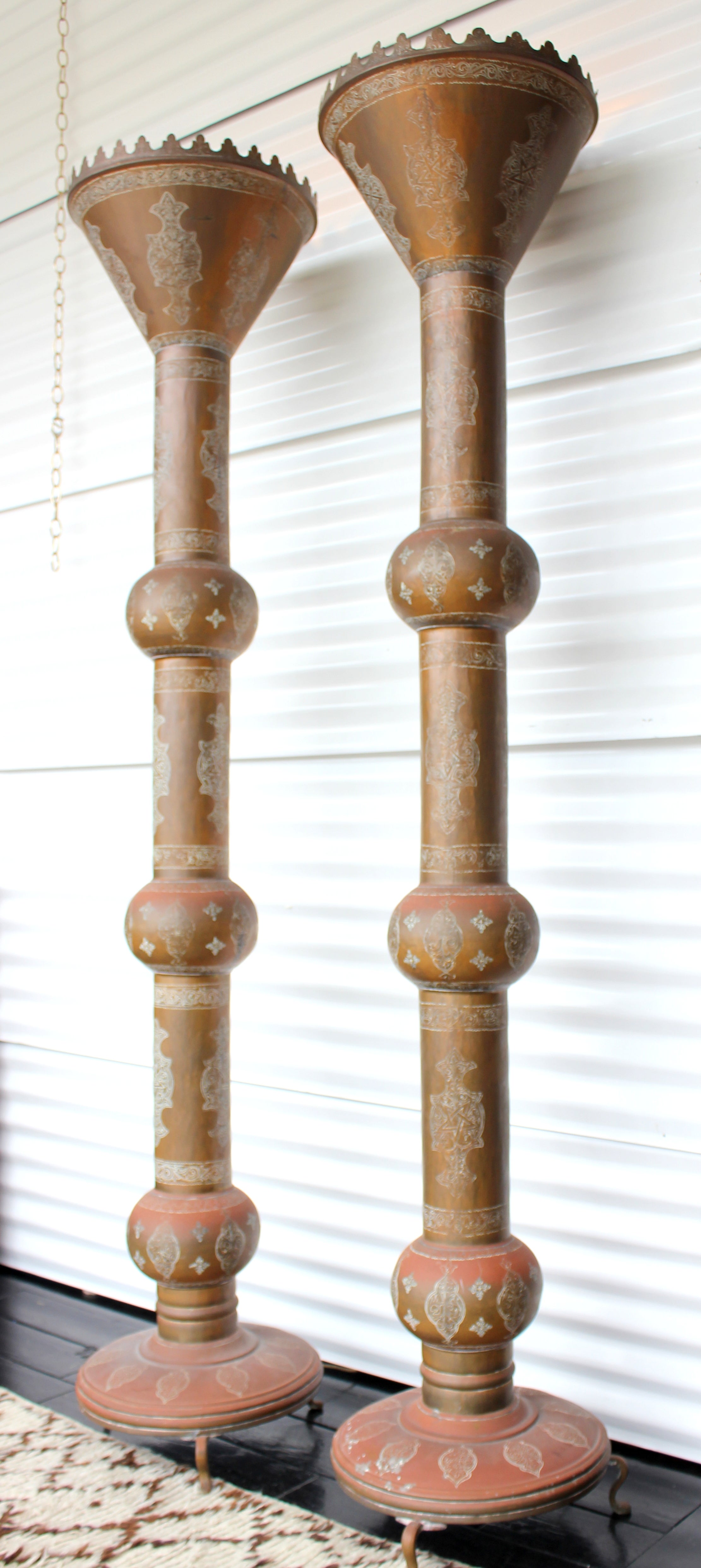 Pair of 6 Foot  Moroccan Torchieres
