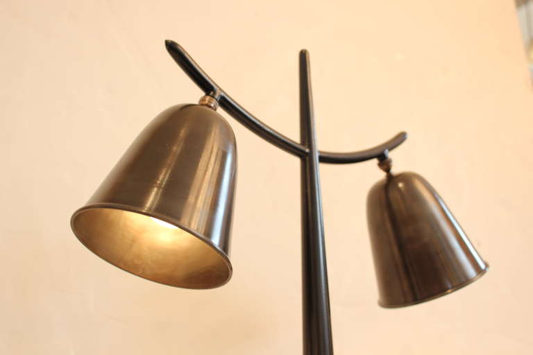 20th Century Pair of Italian Oil Rubbed Bronze Horn Lamps