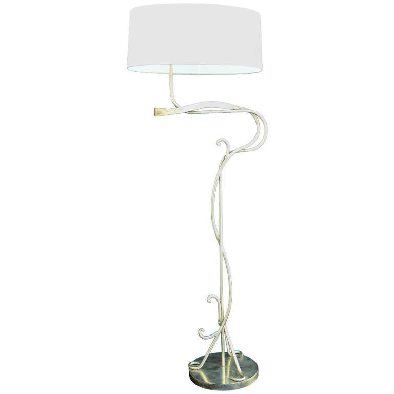 White Gold Ribbon Floor Lamp