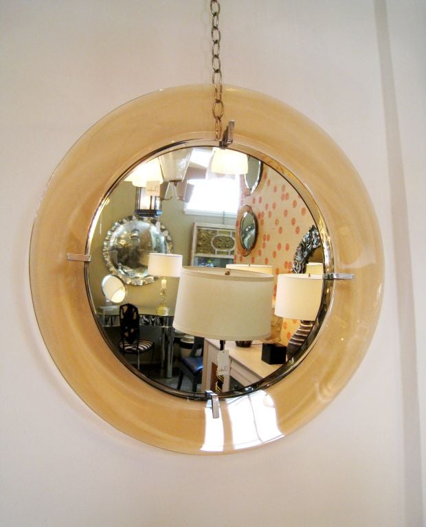Bent Glass Frame Italian Mirror In Good Condition In Los Angeles, CA