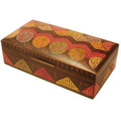 Indian Enameled Brass Box
