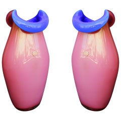Exceptional Pair of Archimede Seguso Vases