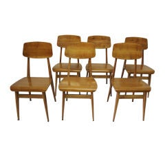 Set of Six Italian Bent Wood Dining  Chairs