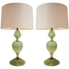 Pair of Italian Murano Glass Lamps