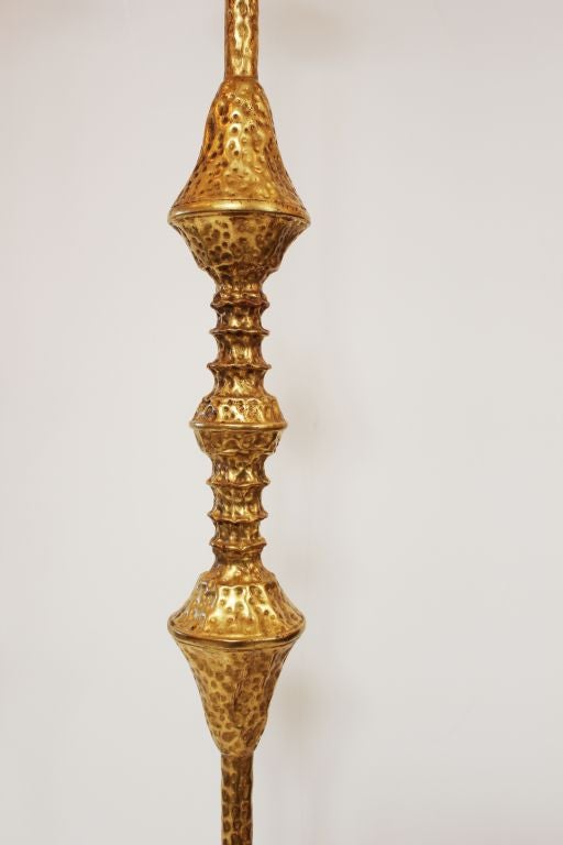 22 KT Gilt over Iron Spanish Floor Lamp In Excellent Condition For Sale In Los Angeles, CA