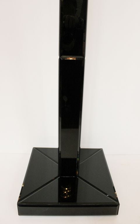 Black Glass Floor Lamp In Excellent Condition In Los Angeles, CA