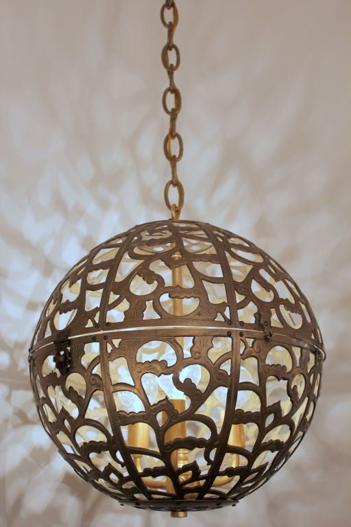 Japanese Brass Globe Fixture 1