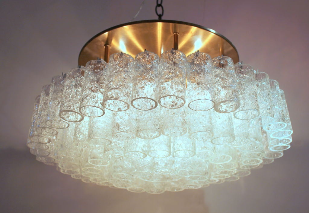 Mid-20th Century Pair of Doria Crystal Ceiling Mount Chandeliers