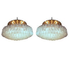 Pair of Doria Crystal Ceiling Mount Chandeliers