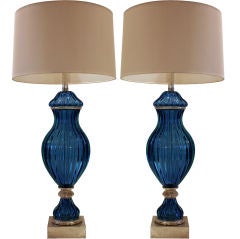 Pair of Seguso Murano Glass Lamps 9