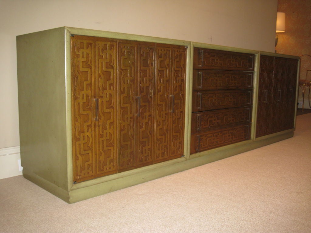 Renzo Rutili gilt cabinet for Johnson. Three separate pieces.