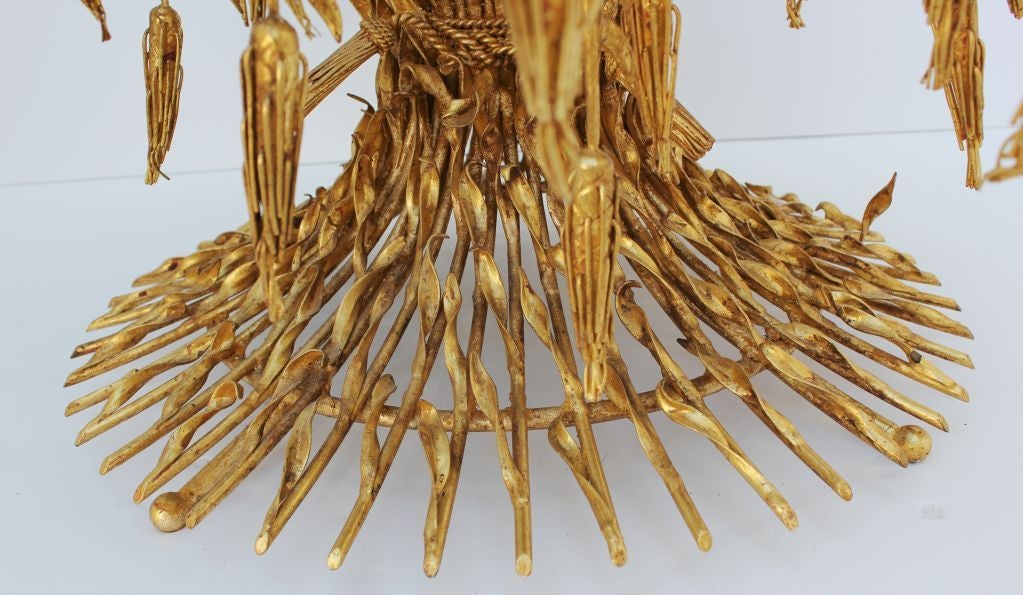 Large Arturo Pani Gilt Sheaf of Wheat Cocktail Table 2