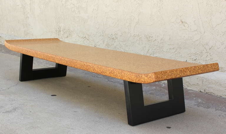 Paul Frankl Cork Top Bench or Table In Excellent Condition In Los Angeles, CA