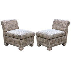 Pair of Billy Baldwin Style  Slipper Chairs