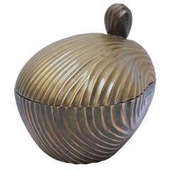 Brass Clam Shell  Compote with Lid