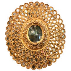 Vintage Gilt Peacock Mirror