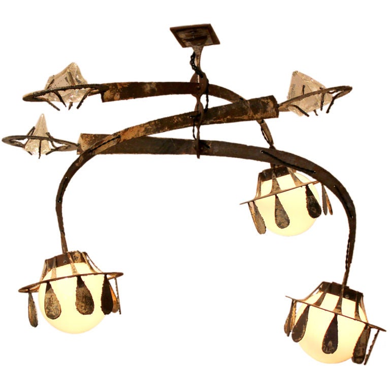 Crystal and Iron California Craft Chandelier