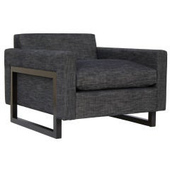 Vintage Modernist Lounge Chair in Japanese Denim