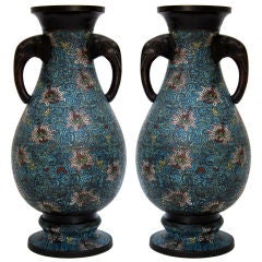 Pair of Large  Cloisonne  Vases