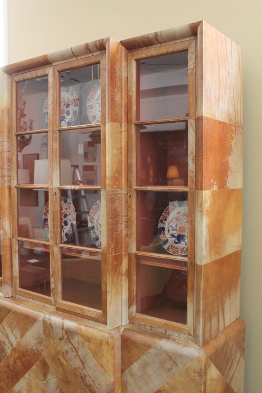American Samuel Marx Parchment Cabinet For Sale