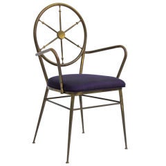 Italian Brass Arm Chair