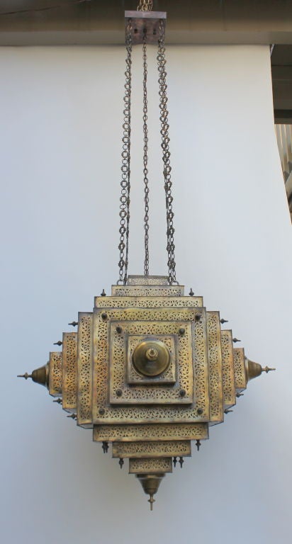 Large Brass Moroccan Lantern