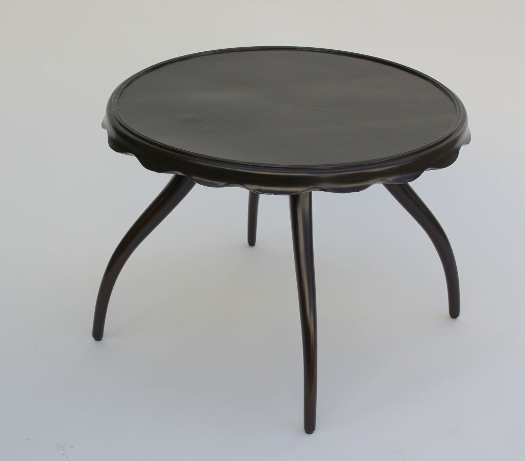 Mid-20th Century Italian Scalloped Walnut Cocktail For Sale