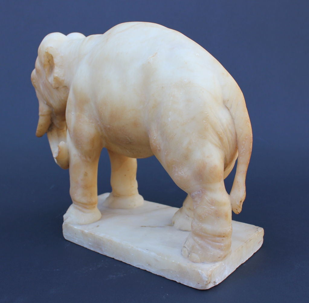 Alabaster Elephant In Good Condition In Los Angeles, CA