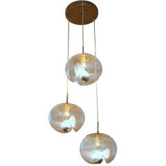 Three Murano Glass Globe Chandelier