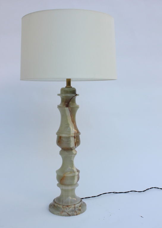 Pair of Large Onyx Table Lamps