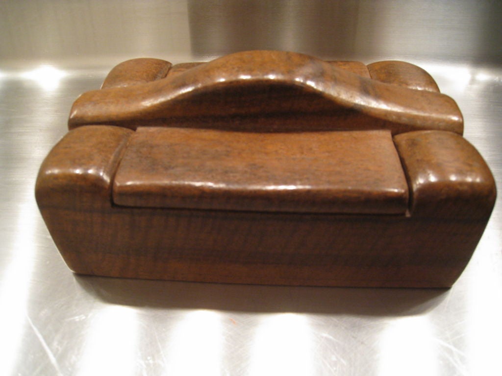 Alexandre Noll Box, Signed. Possibly Pear Wood. Noll searched out exotic woods to create his works from several sources.Excellent condition, Original Finish.