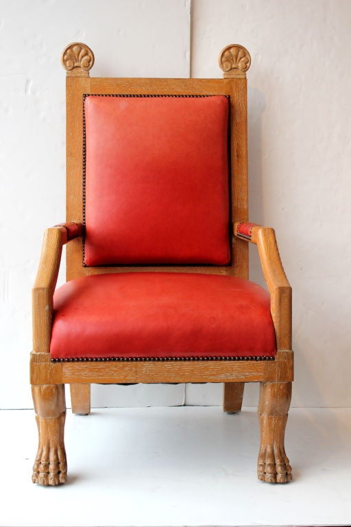 Pair of French Arm Chairs in the Manner of Jean Charles Moreux For Sale 4