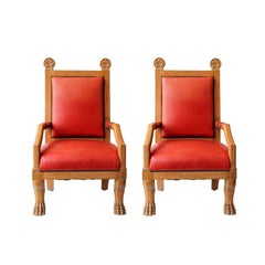 Pair of French Arm Chairs in the Manner of Jean Charles Moreux