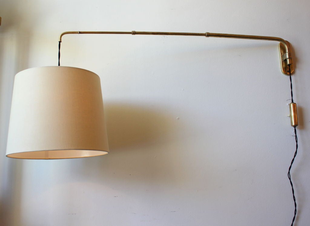 Italian Brass Telescoping Swing Arm Lamp