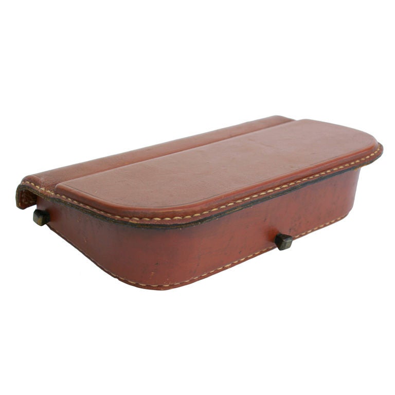 Jacques Quinet Leather Saddle Stitched Box