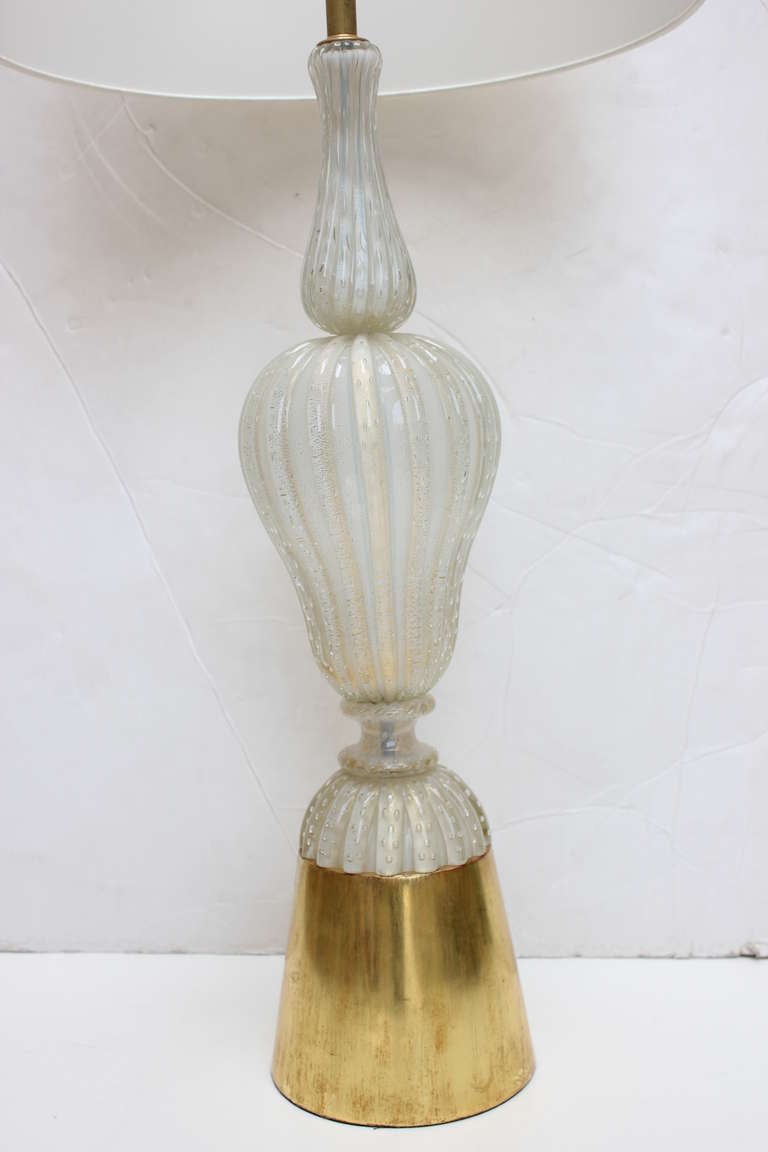 Italian Pair of Fratelli Toso Murano Glass Lamps