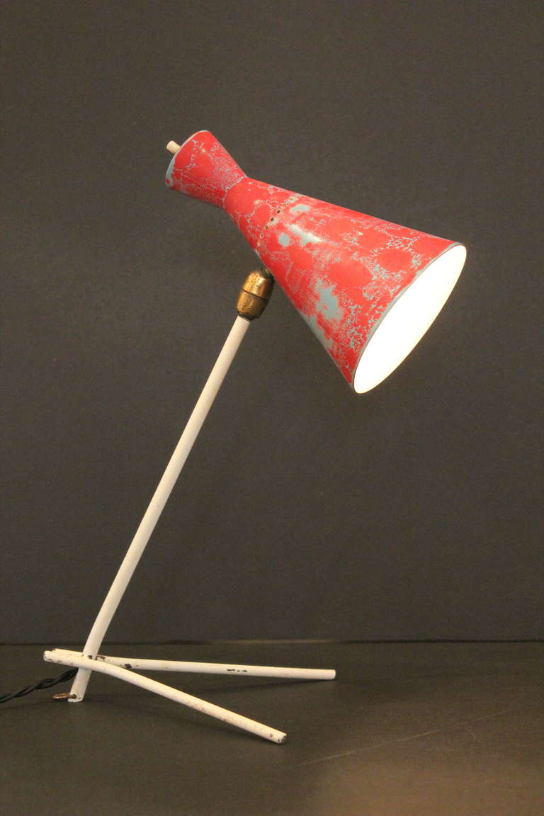 Italian Desk Lamp .  1950s  Rewired with cord switch   Can also be hung on the wall as a sconce or reading light .