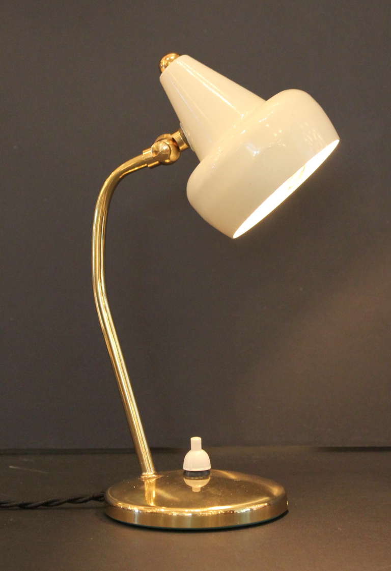 Italian Desk Lamp by G.C.M.E.  1960s
Rewired.  Original tag.   
This is a small 10