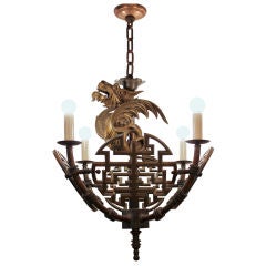 Early 20th Century  Bronze Orientalist  Chandelier