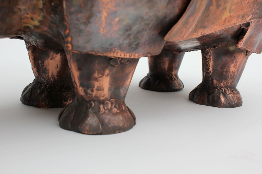 Large Hand Wrought  Copper Rhino Box  by Onik Agaronyan 3