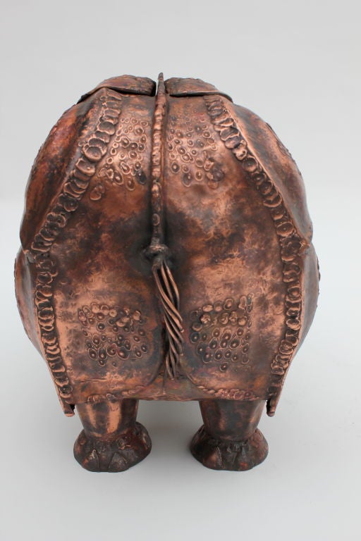 Large Hand Wrought  Copper Rhino Box  by Onik Agaronyan 4