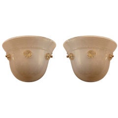 Vintage Pair of Seguso  Murano Glass Sconces